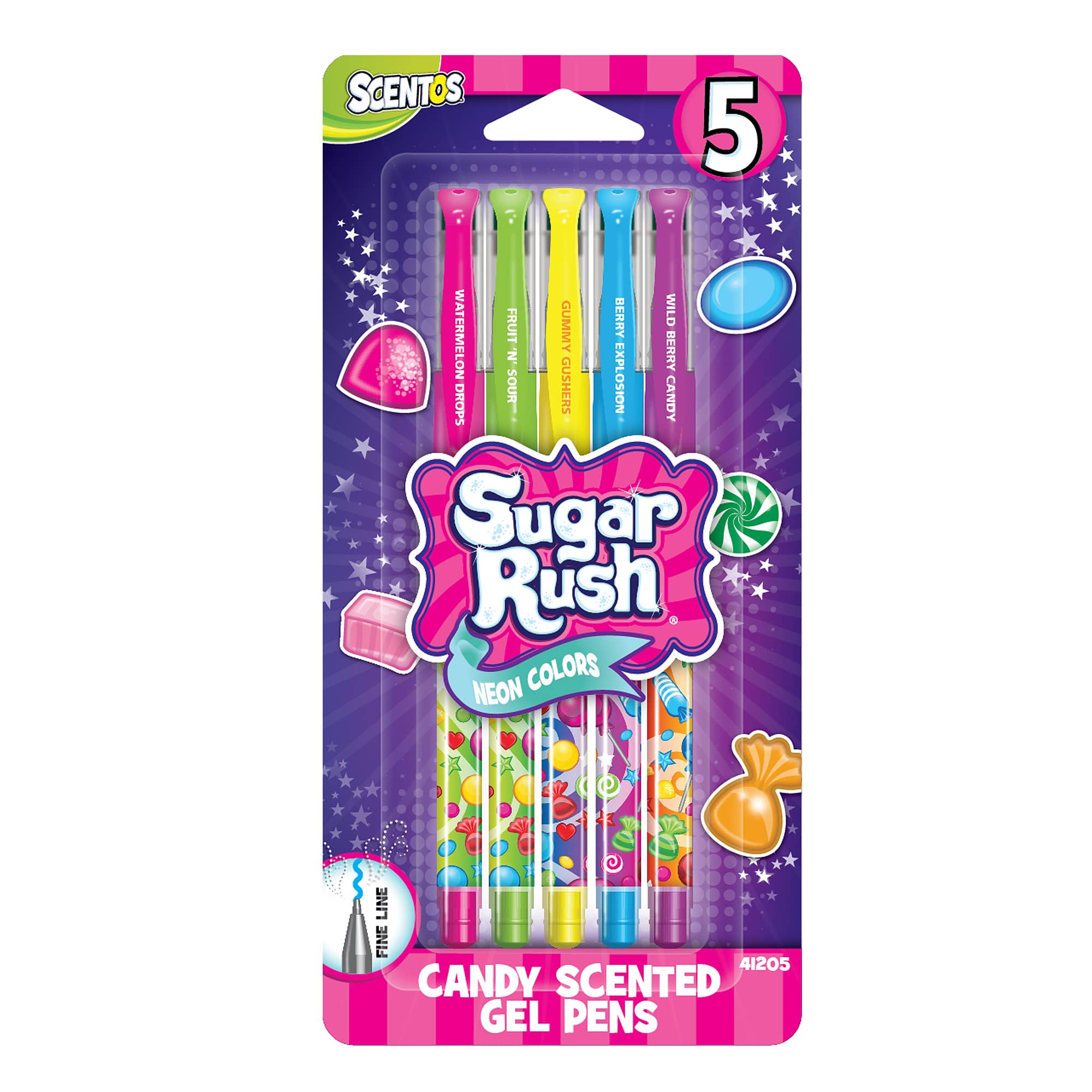 5 Pack Sugar Rush Gel Pens – Scented